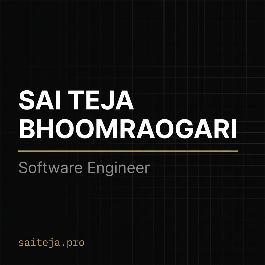 Sai Teja Bhoomraogari | Software Engineer